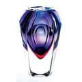 Art Glass Design - 7.5" Astra Vase Violet Slice Cut